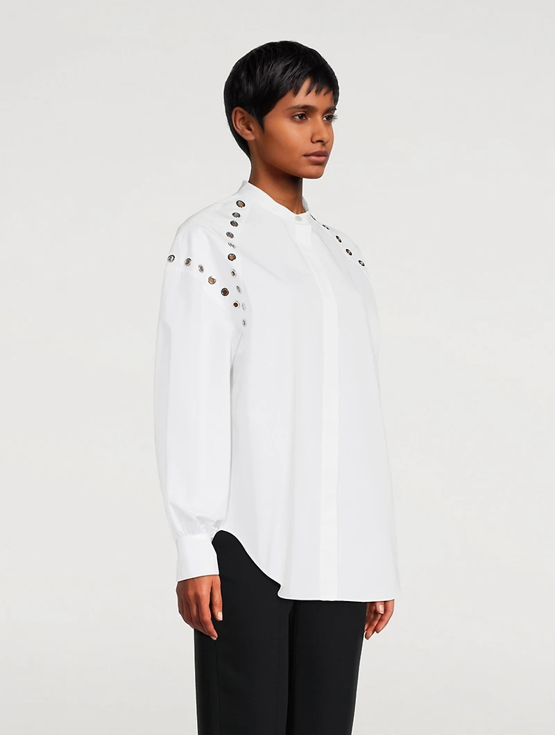 Eyelet Harness Poplin Shirt