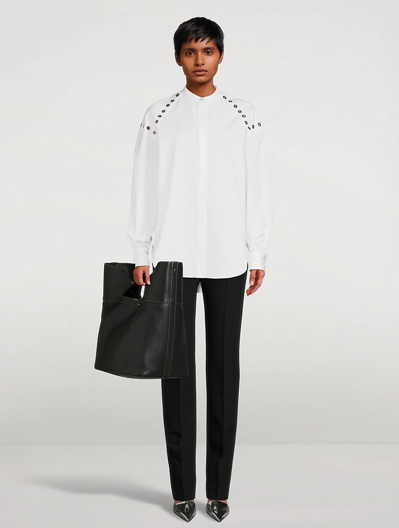 Eyelet Harness Poplin Shirt