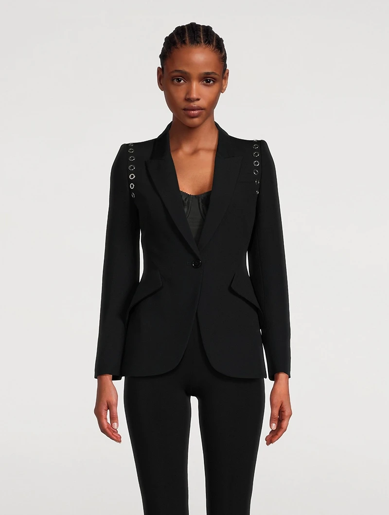Eyelet Wool Blazer