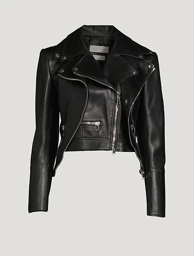 Layered Leather Biker Jacket