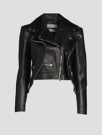 Layered Leather Biker Jacket