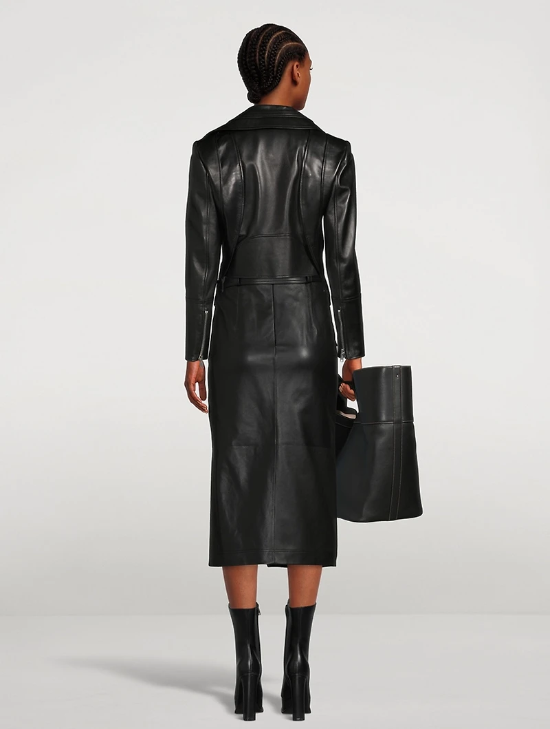 Layered Leather Biker Jacket