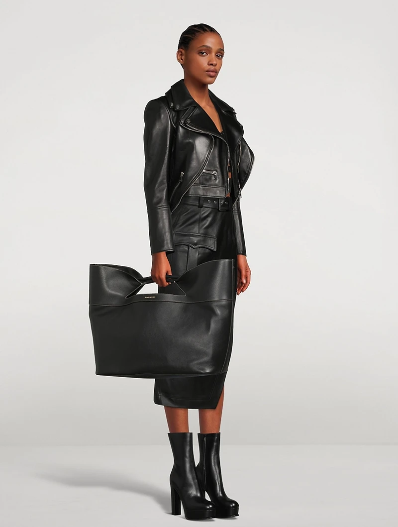 Layered Leather Biker Jacket