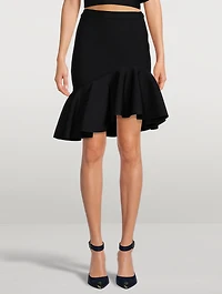 Compact Knit Ruffled Skirt