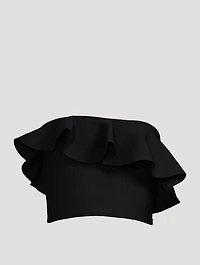 Compact Knit Ruffled Bustier