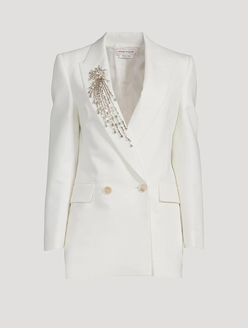 Astral Jewel Double-Breasted Wool Blazer