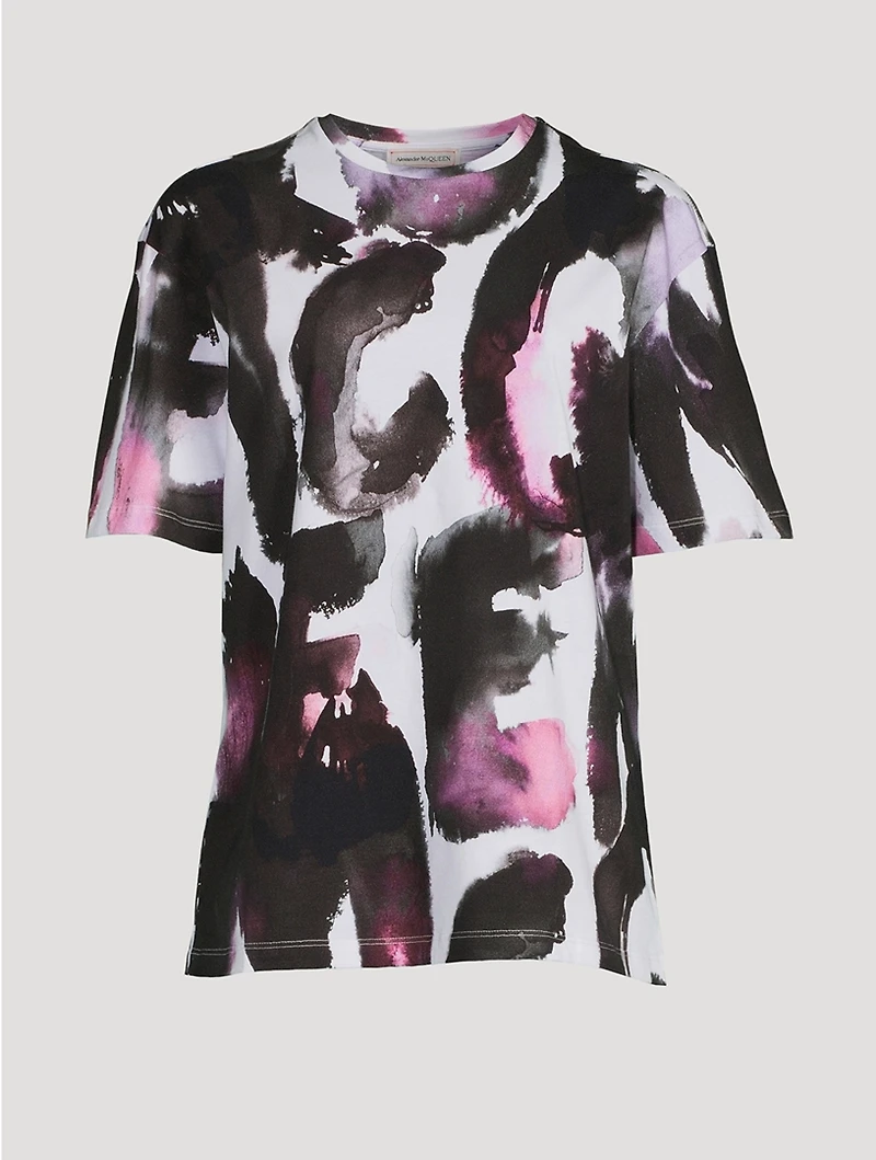 Cotton T-Shirt Watercolour Print