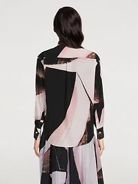 Silk Shirt Brushstroke Print