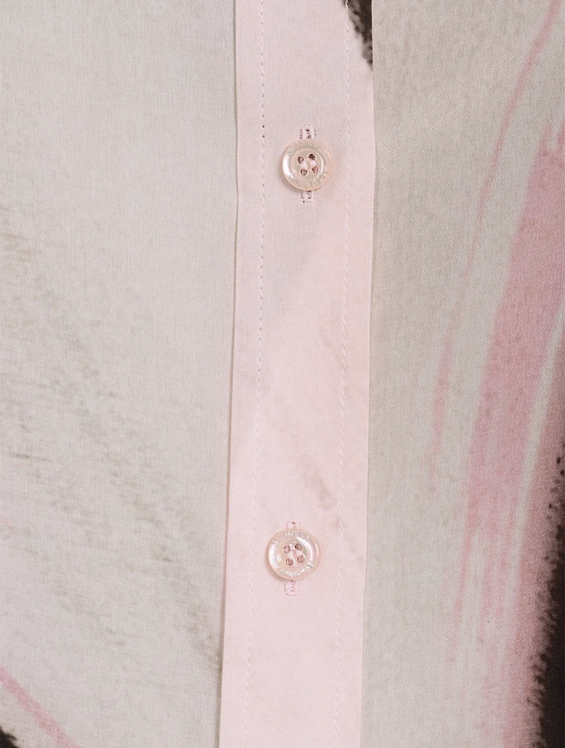 Silk Shirt Brushstroke Print