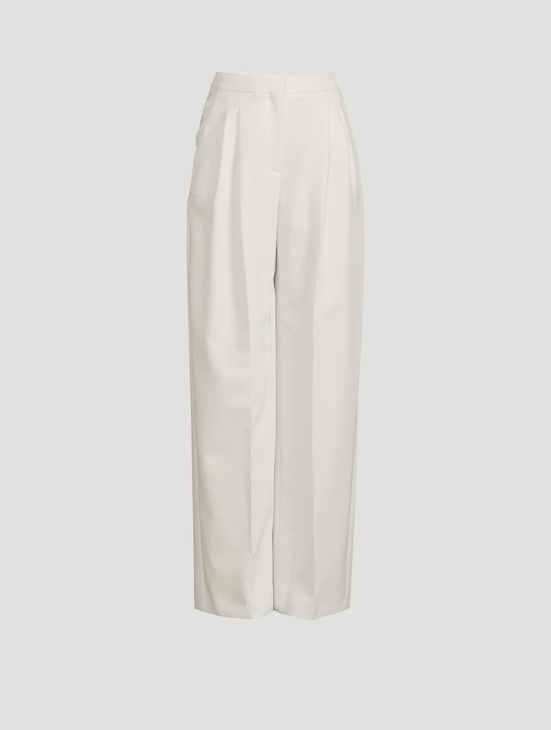 Wide-Leg Wool Trousers