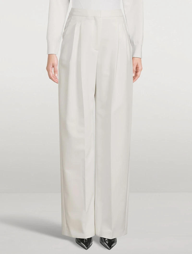 Wide-Leg Wool Trousers