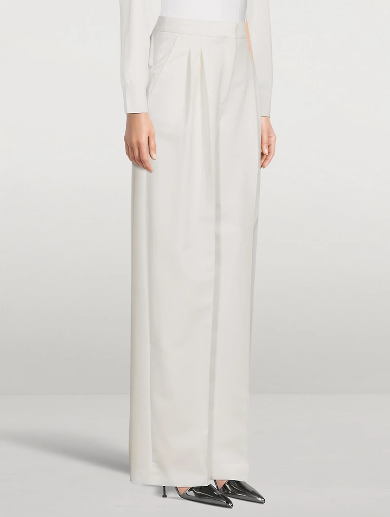 Wide-Leg Wool Trousers