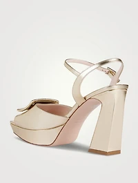 Metallic Leather Platform Sandals