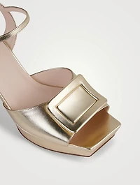 Metallic Leather Platform Sandals