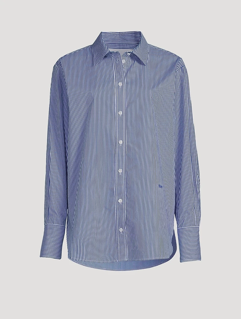 The Oversized Cotton Shirt Stripe Print