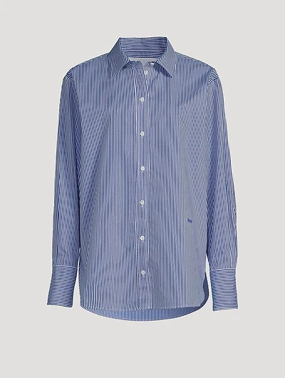 The Oversized Cotton Shirt Stripe Print
