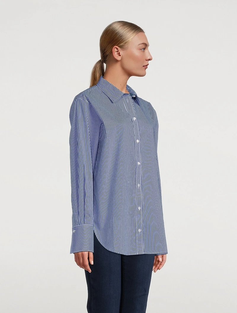 The Oversized Cotton Shirt Stripe Print