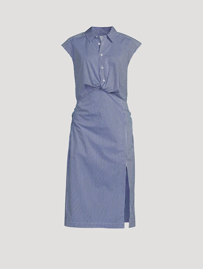 Twist Midi Dress Stripe Print