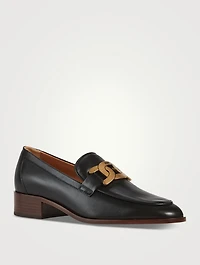 Kate Chain Leather Loafers