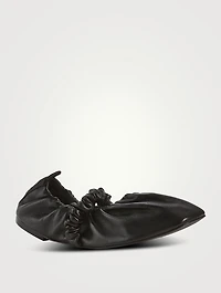 Scrunchie Leather Ballet Flats
