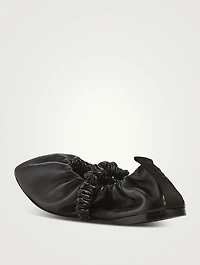 Scrunchie Leather Ballet Flats