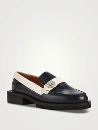 Embellished Leather Loafers
