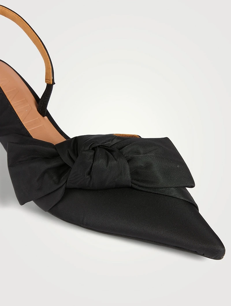 Soft Bow Slingback Pumps