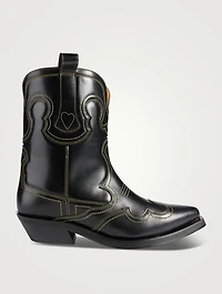 Embroidered Leather Western Boots