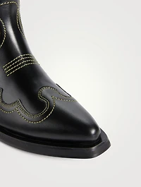 Embroidered Leather Western Boots