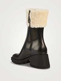 Betty Shearling-Trimmed PVC Heeled Rain Boots
