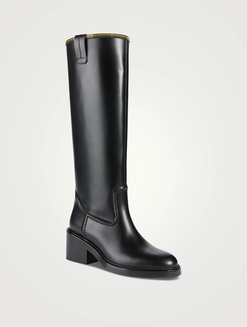 Barbour x Chloé Leather Riding Boots