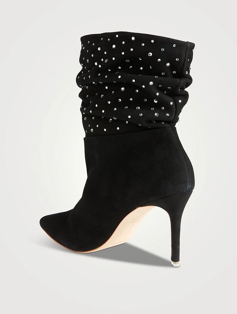 Genia Embellished Suede Ankle Boots