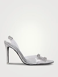 Glenda PVC And Metallic Leather Slingback Pumps