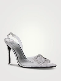 Glenda PVC And Metallic Leather Slingback Pumps