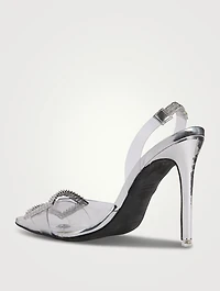 Glenda PVC And Metallic Leather Slingback Pumps