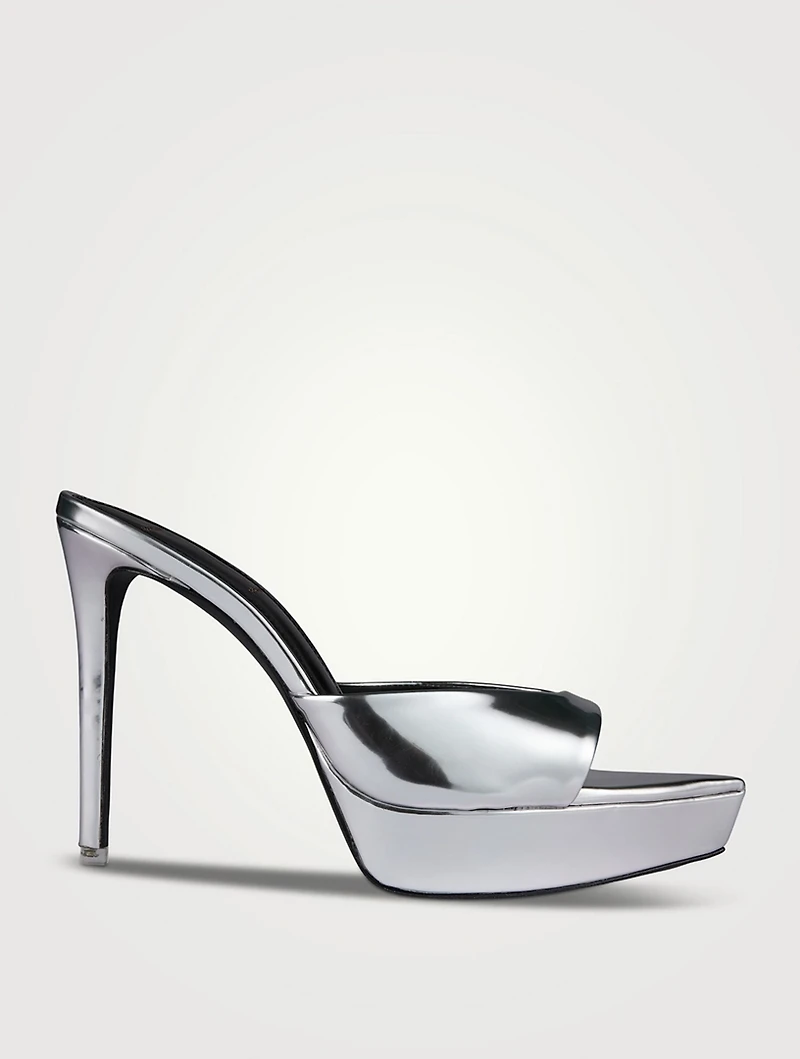 Tamara Metallic Leather Platform Mules