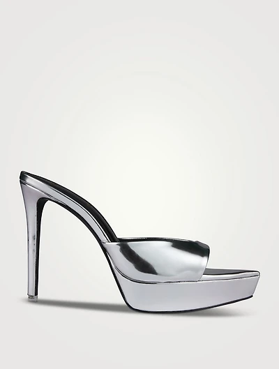 Tamara Metallic Leather Platform Mules