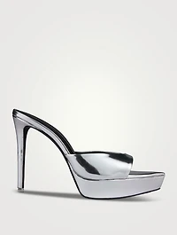 Tamara Metallic Leather Platform Mules