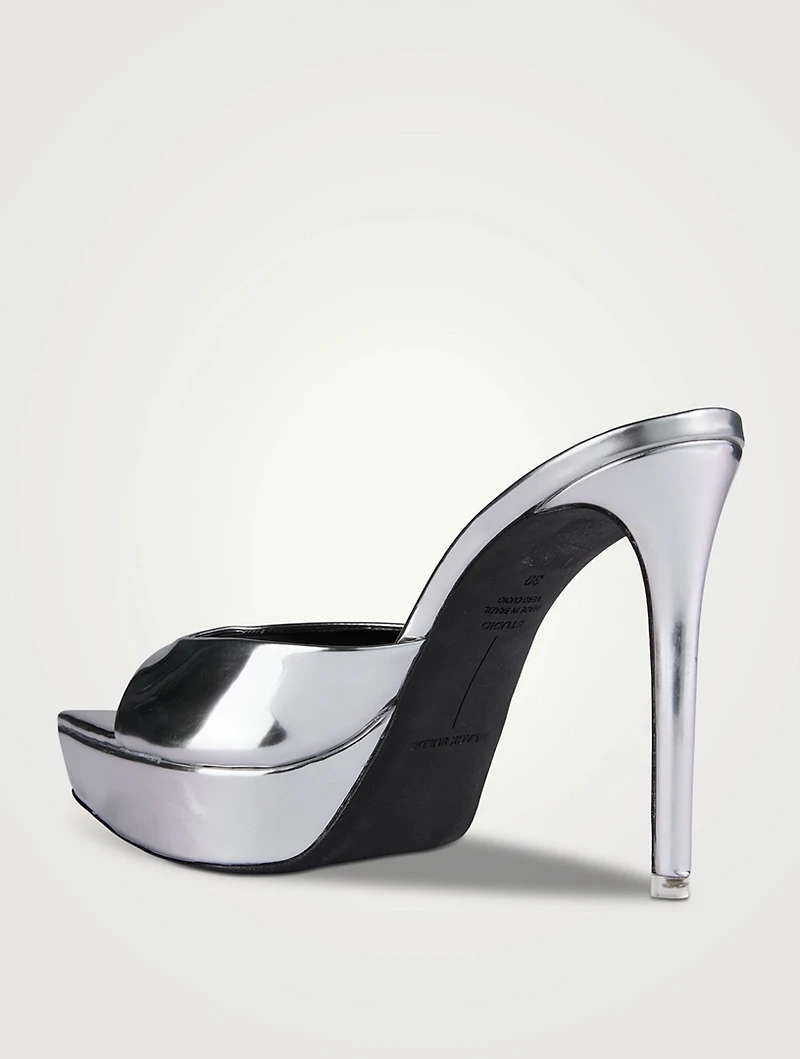 Tamara Metallic Leather Platform Mules