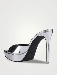 Tamara Metallic Leather Platform Mules