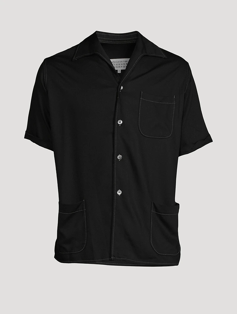 Rayon Twill Short-Sleeve Shirt