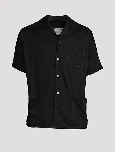 Rayon Twill Short-Sleeve Shirt