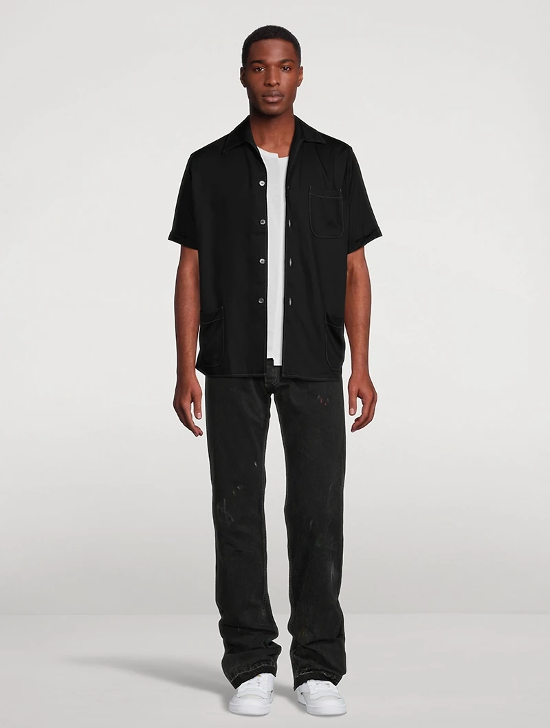 Rayon Twill Short-Sleeve Shirt