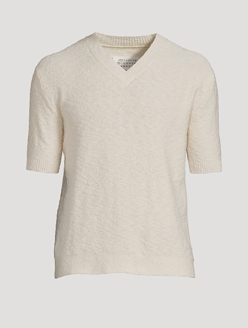 Boucle Short-Sleeve Sweater