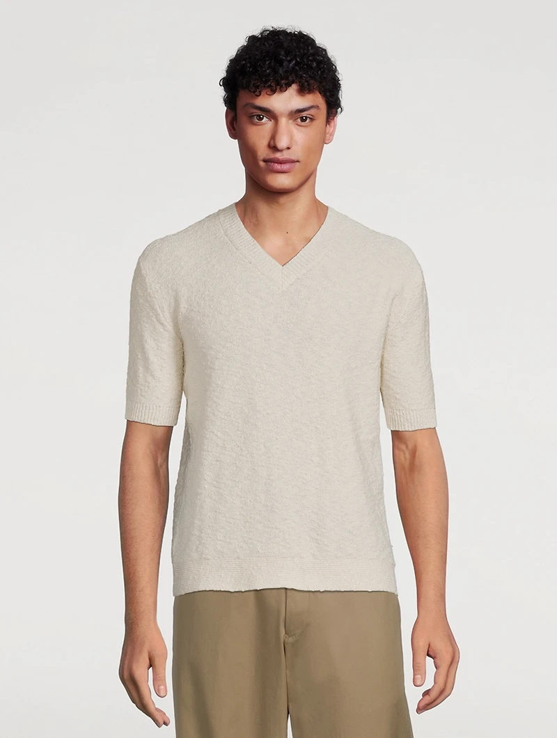 Boucle Short-Sleeve Sweater