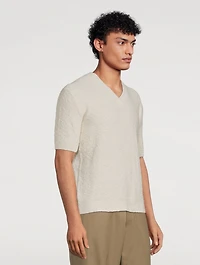 Boucle Short-Sleeve Sweater