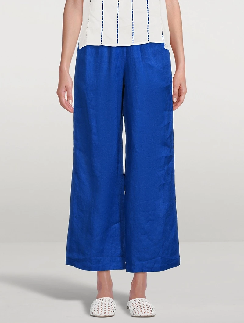 Rylee Linen High-Waisted Wide Pants