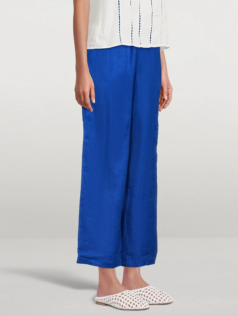 Rylee Linen High-Waisted Wide Pants