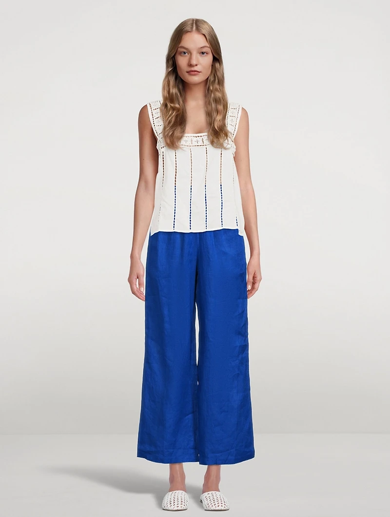 Rylee Linen High-Waisted Wide Pants