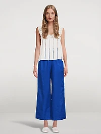 Rylee Linen High-Waisted Wide Pants